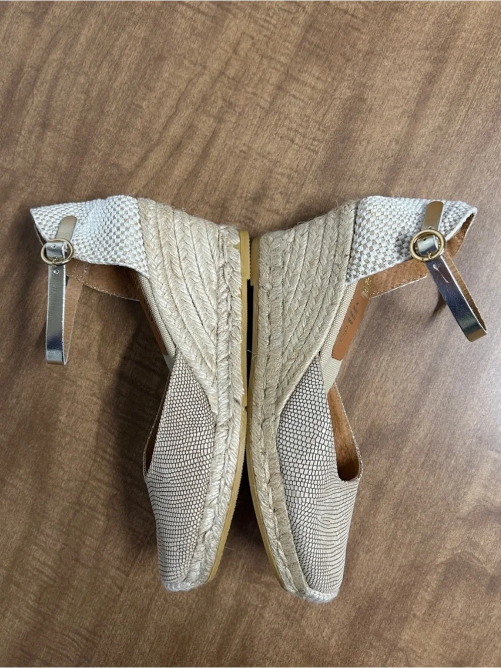 KANNA Spain Metallic Snakeskin Espadrille Wedge Sandal 7⁠ M EU 37 O